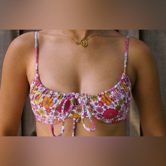 Celia Swimwear Floral Bikini SET - Pink and Orange - Picture 6 of 9